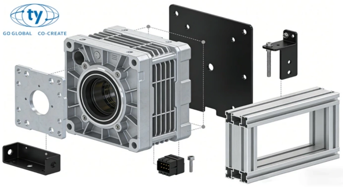 Aluminum die casting components used in industrial mechanical assemblies