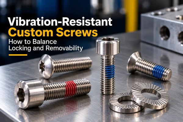 Vibration-resistant custom screws with removable thread-locking options